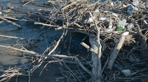 River life, garbage Video stock 39829430