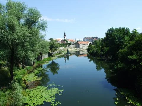 River Lika in its course through the town of Gospic, Croatia Stock Photos