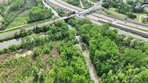 As a River - Limestone Creek Aqueduct - Syracuse, NY Video stock 336554258