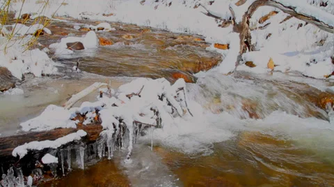 River Log Icicles Video stock 39763117