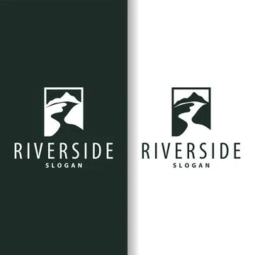 River logo, creeks, simple silhouette inspiration design river flow illustr.. Stock Illustration