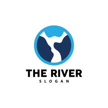 River Logo Design, River Creek Vector, Riverside Illustration With A Combin.. Stock Illustration
