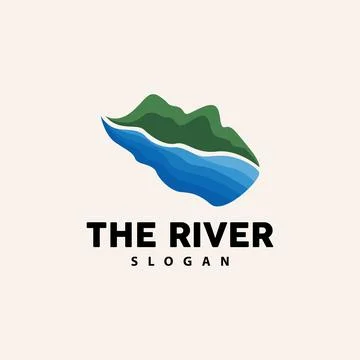 River Logo Design, River Creek Vector, Riverside Illustration With A Combin.. Stock-Illustration