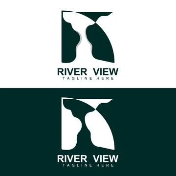River Logo Design, River Creek Vector, Riverside Illustration With A Combin.. Stock-Illustration