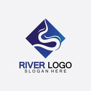 River Logo vector icon illustration design template Stock Illustration