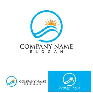 River Logo vector icon illustration design template Stock Illustration