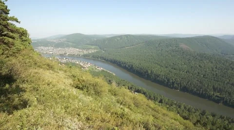 River Mana Summer Landscape Pan Right Wide Angle Stock Footage 65828662