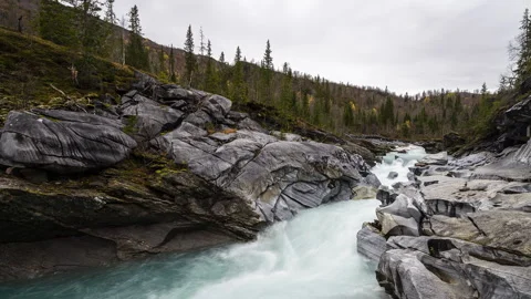 River in marble rocks formation Stock Footage 250459950
