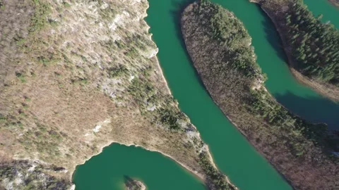 River meandering high angle view Stock Footage 271672079