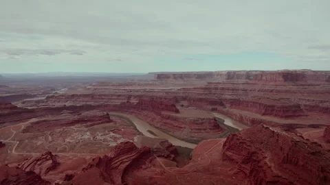 River meanders in the canyon Stock Footage 255714355
