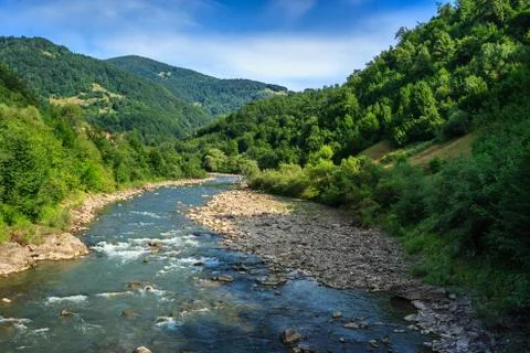River meanders goe in mountains Stock Photos
