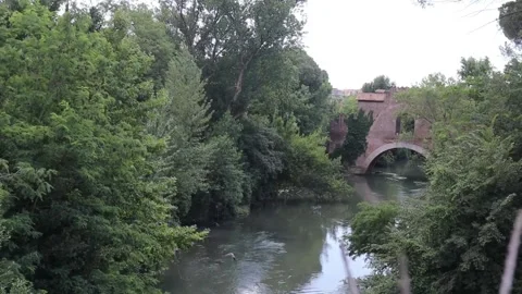 River in a medieval setting Rome Italy Stock Footage 133360268