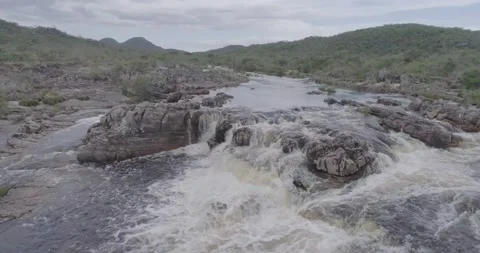 River in the middle of the atlantic forest drone Traveling Stock Footage 139950869