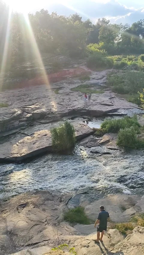 A river in the middle of a beautiful canyon Stock Footage 250651186