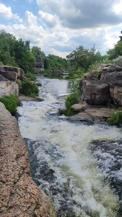 A river in the middle of a beautiful canyon Stock Footage 250651352