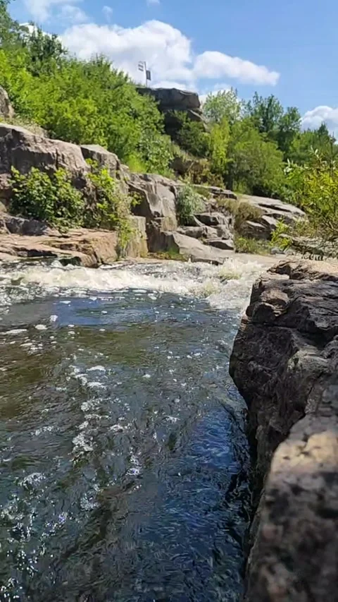A river in the middle of a beautiful canyon Stock Footage 250651424