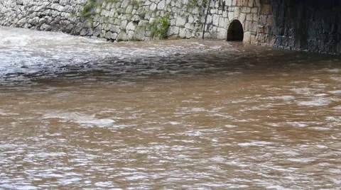River miljacka in Sarajevo, polluted river. Stock-Footage 42107227