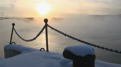 River, mist, 008 Video stock 10765948