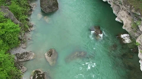 River Moraca under the rain Stock Footage 33636897