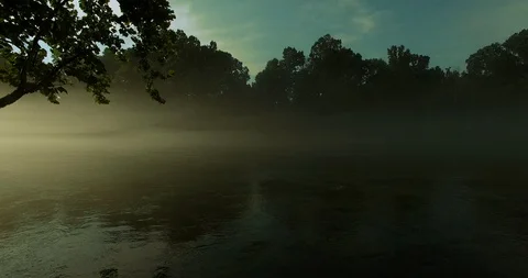 River Morning Dew Stock Footage 100146711