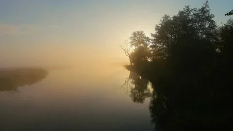 By the river in the morning 스톡 동영상 219684108