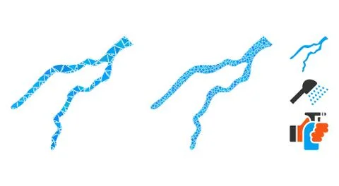 River Mosaic Icon of Irregular Items 库存插图