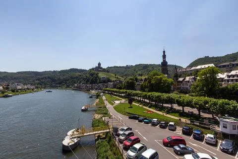 River the Mosel through the Eifel Valley Stock Photos