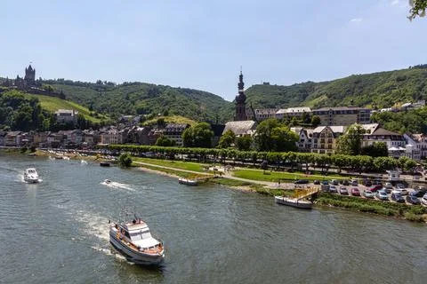River the Mosel through the Eifel Valley Stock Photos