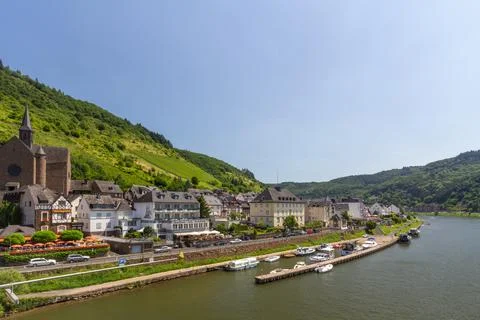 River the Mosel through the Eifel Valley Stock Photos