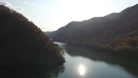 River with mountain, drone shot Stock-Footage 303031538