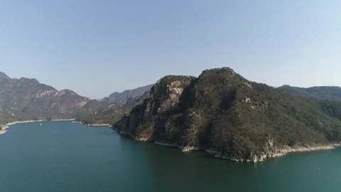 River with mountain, drone shot 스톡 동영상 303134363