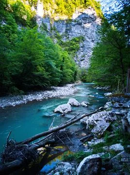 River in a mountain gorge Stock Photos