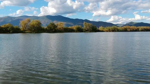 River with mountain panorama view Stock Footage 80924821