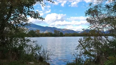 River with mountain panorama view Stock Footage 80925274