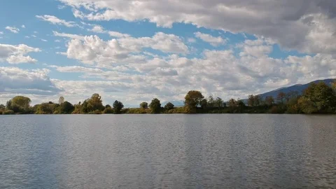 River with mountain panorama view Stock Footage 80925296