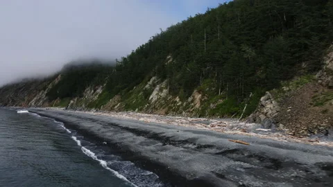 A river with a mountain range. Beautiful view of the Pacific Ocean Stock Footage 229554214
