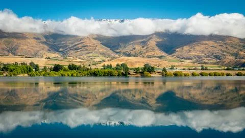 River Mountain Reflection Stock Photos