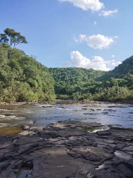 River mountain sky Stock Photos