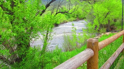 River Mountain Stream Running Background Stock Footage 126605007