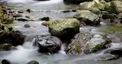 River mountain: Time Lapse 4K with silk effect  Stock Footage 54958094