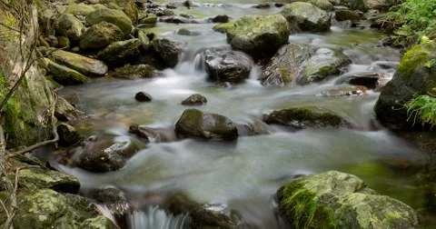 River mountain: Time Lapse 4K with silk effect Stock Footage 54990301