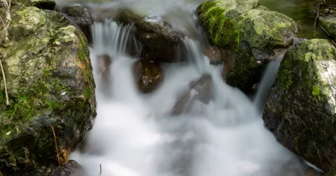 River mountain: Time Lapse 4K with silk effect  Stock Footage 55006592