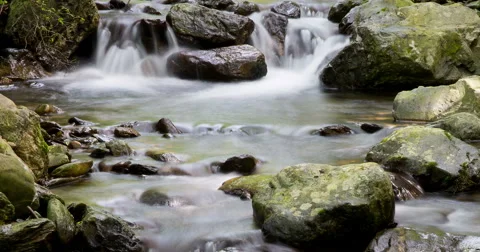 River mountain: Time Lapse 4K with silk effect  Stock Footage 55008370