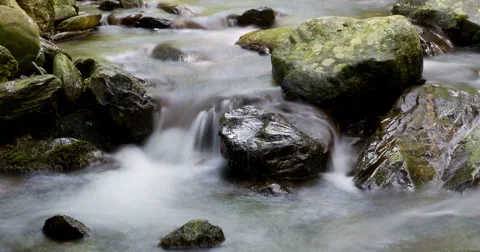 River mountain: Time Lapse 4K with silk effect Stock Footage 55048579