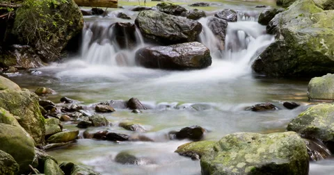 River mountain: Time Lapse 4K with silk effect Stock Footage 55049734