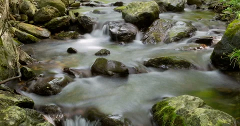 River mountain: Time Lapse 4K with silk effect  Stock Footage 55096008