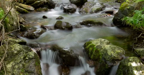 River mountain: Time Lapse 4K with silk effect Stock Footage 55098841