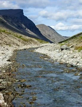 River in a mountain valley. Foto stock