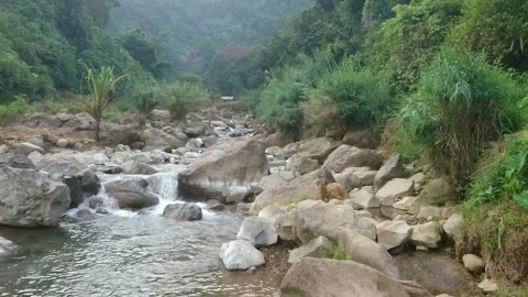 River with mountain view Stock Footage 234057736