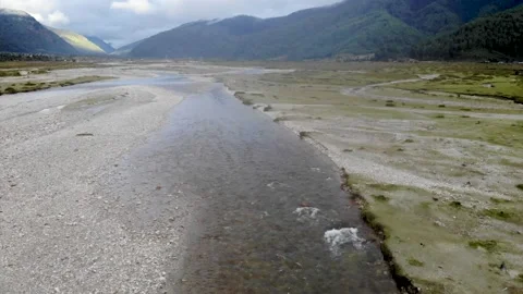 River in the mountains, Aerial drone video Stock Footage 155367147